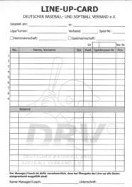 DBV Lineup-Cards fr Baseball (1 Block)